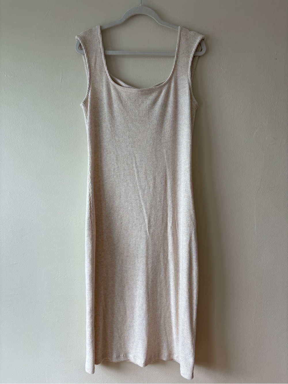 Universal Thread Ribbed Sleeveless Maxi Dress in Light Beige